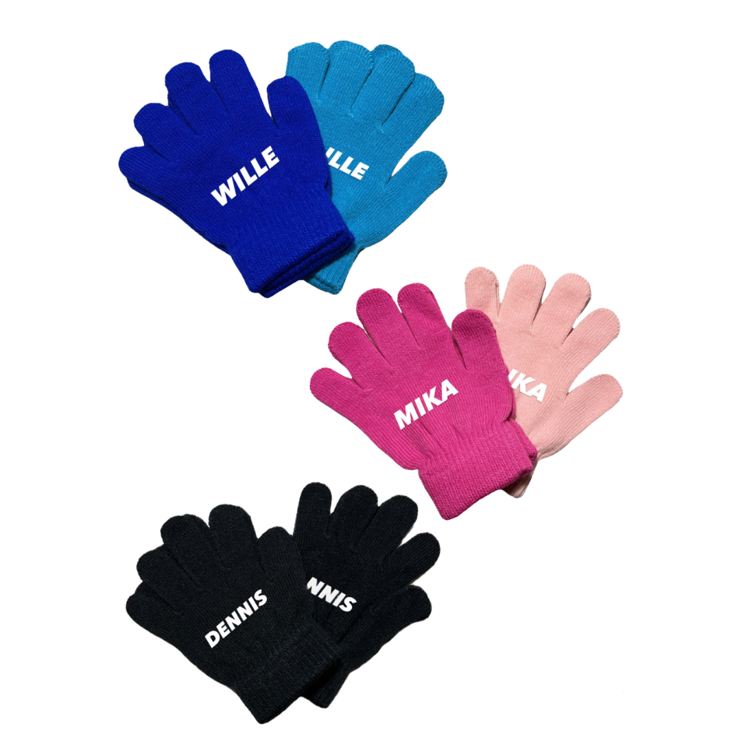 Namntryckta Fingervantar 2-Pack