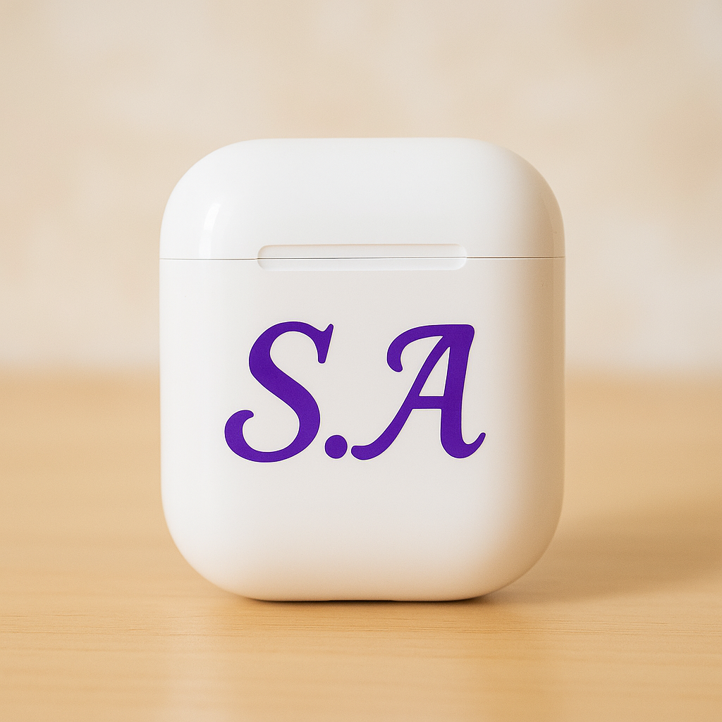 Airpod-dekal i självhäftande vinyl