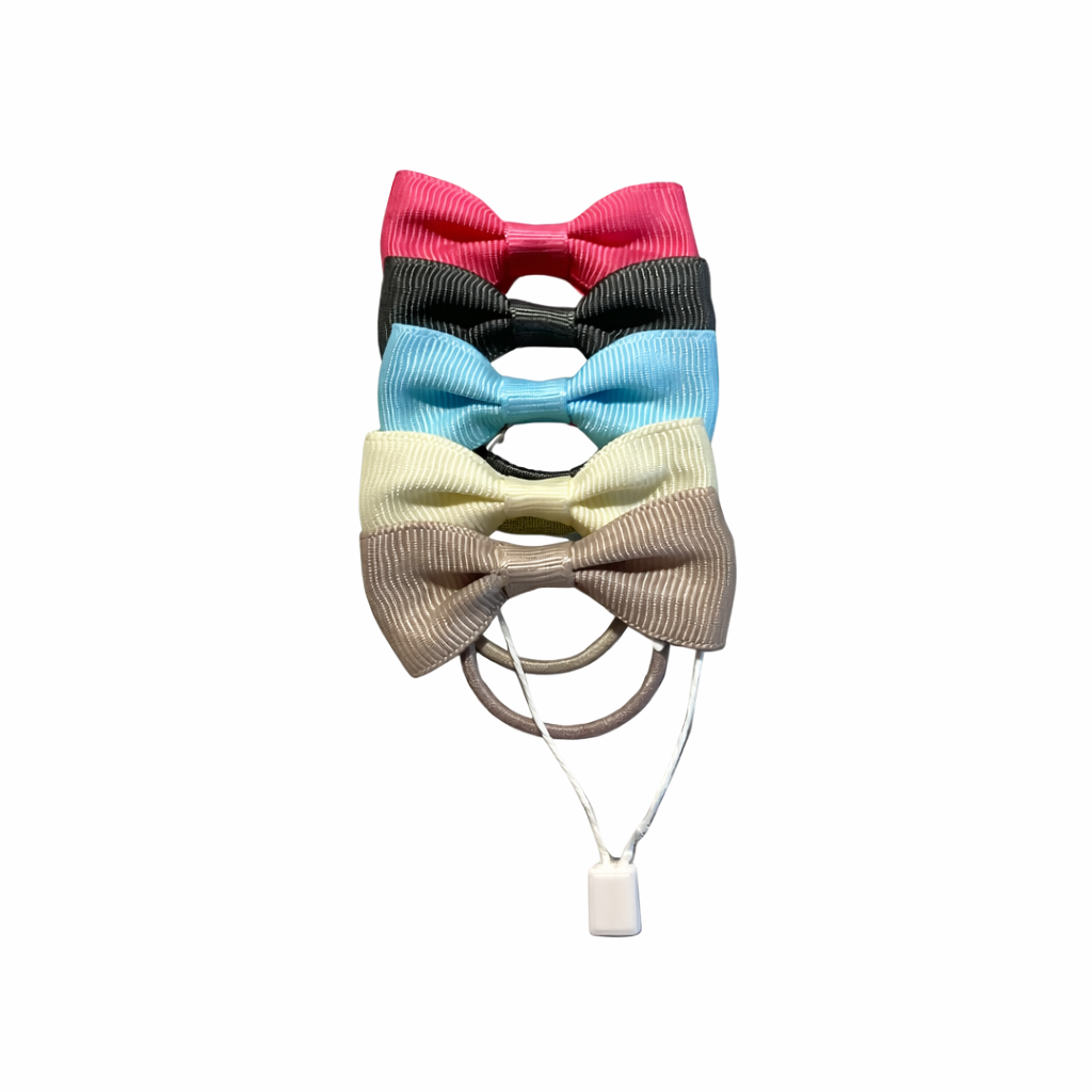 5-pack hårsnoddar med rosett