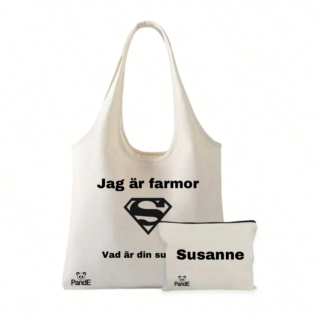 Farmor - Tygpåse + bag