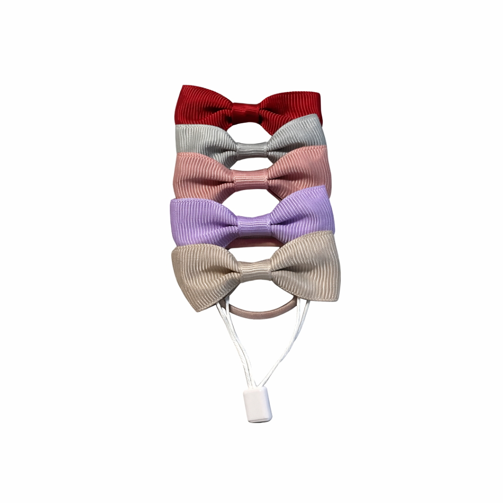 5-pack hårsnoddar med rosett