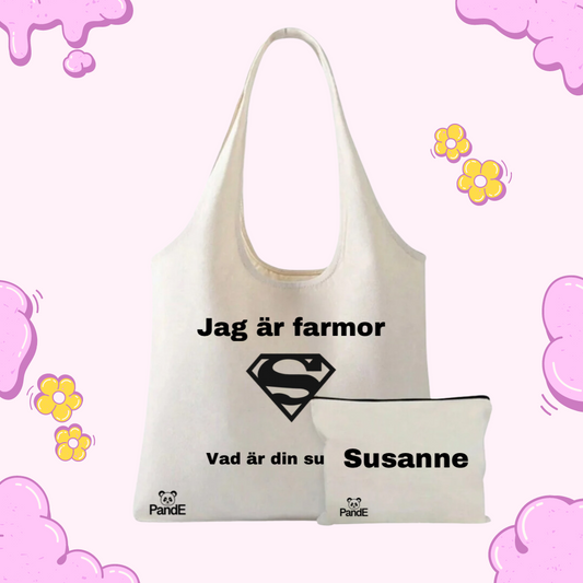 Farmor - Tygpåse + bag